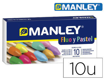 10 lápices cera blanda Manley flúor y pastel colores surtidos
